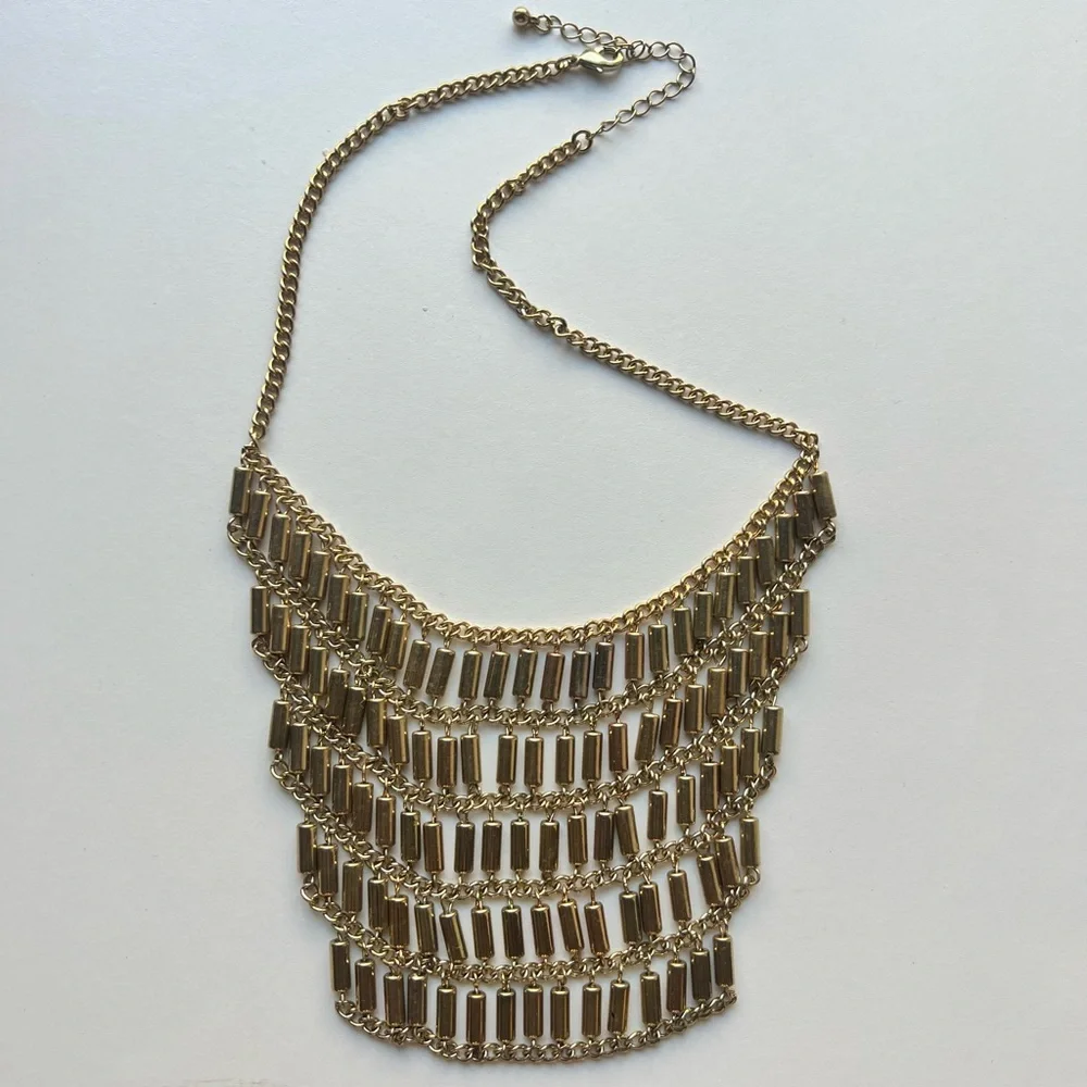 Gold Colored Link Necklace - Picture 1 of 2